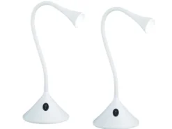 Flexible LED Schreibtischleuchten 2er SET in Weiß, auch Wandmontage möglich