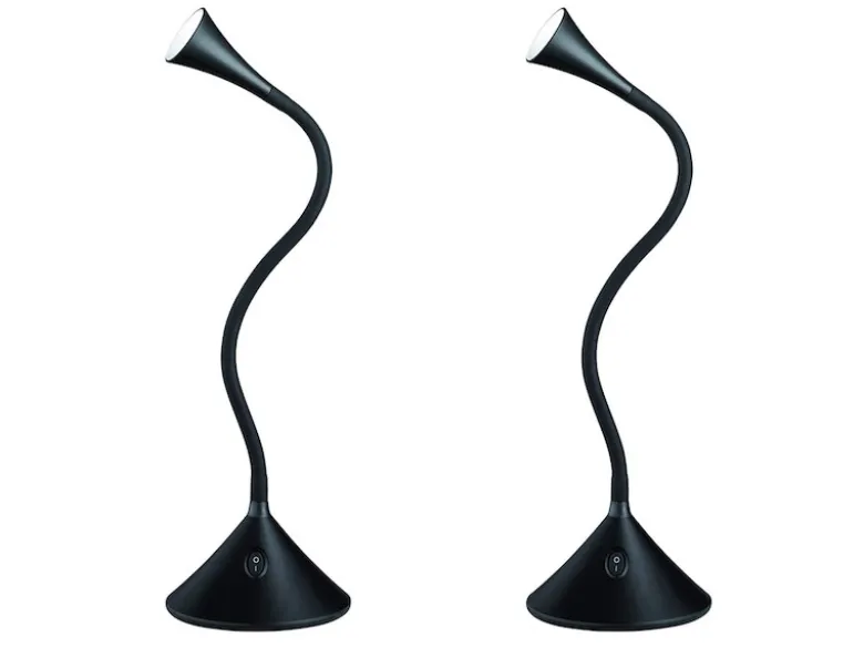 Flexible LED Schreibtischleuchten 2er SET in Schwarz, auch Wandmontage möglich