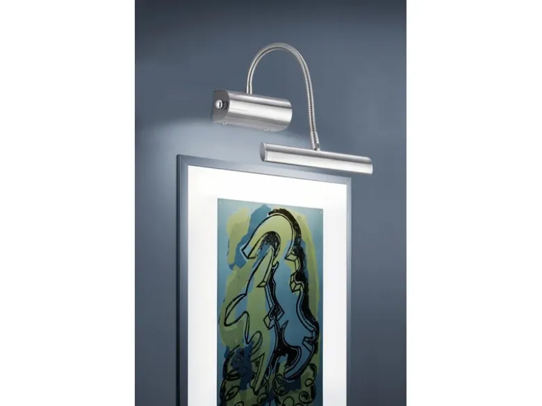 Flexible LED Wandleuchte / Bilderleuchte CURTIS Silber matt, Drehdimmer