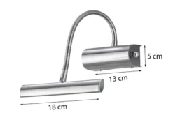 Flexible LED Wandleuchte / Bilderleuchte CURTIS Silber matt, Drehdimmer