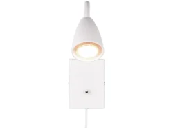 Flexible Leselampe WANDA, Wandleuchte mit & ohne Stecker, Weiß matt