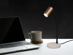 Flexible Schreibtischlampe TARYN Coffee / Grau, Höhe 28cm