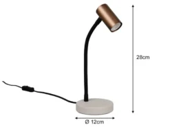 Flexible Schreibtischlampe TARYN Coffee / Grau, Höhe 28cm
