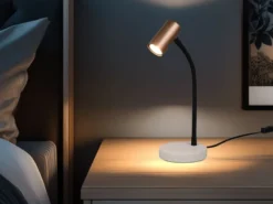 Flexible Schreibtischlampe TARYN Coffee / Grau, Höhe 28cm