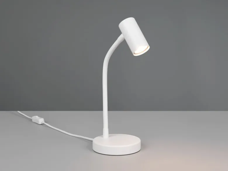 Flexible Schreibtischlampe TARYN Weiß, Höhe 28cm