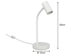 Flexible Schreibtischlampe TARYN Weiß, Höhe 28cm
