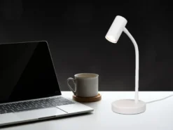 Flexible Schreibtischlampe TARYN Weiß, Höhe 28cm