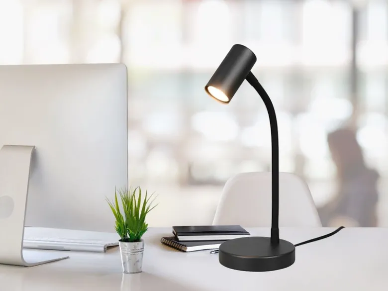 Flexible Schreibtischlampe TARYN Schwarz, Höhe 28cm