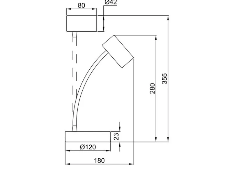 Flexible Schreibtischlampe TARYN Schwarz, Höhe 28cm