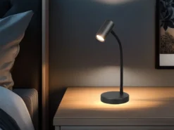 Flexible Schreibtischlampe TARYN Schwarz, Höhe 28cm