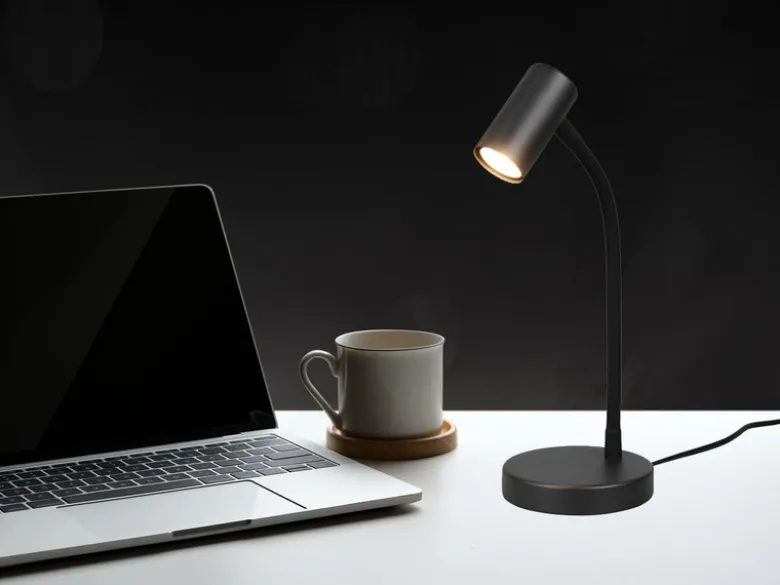 Flexible Schreibtischlampe TARYN Schwarz, Höhe 28cm