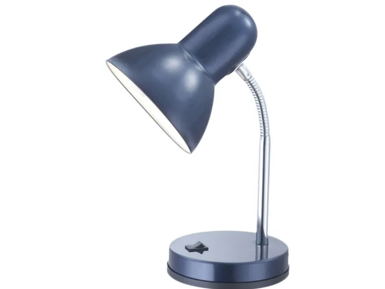 Funktionale Schreibtischlampe / Tischleuchte BASIC in Blau, Flexrohr