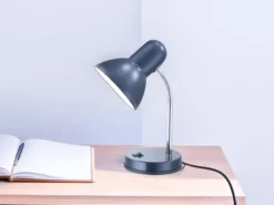 Funktionale Schreibtischlampe / Tischleuchte BASIC in Blau, Flexrohr