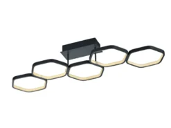 Futuristische Ring LED Deckenleuchte VIGO Anthrazit dimmbar, Länge 90cm