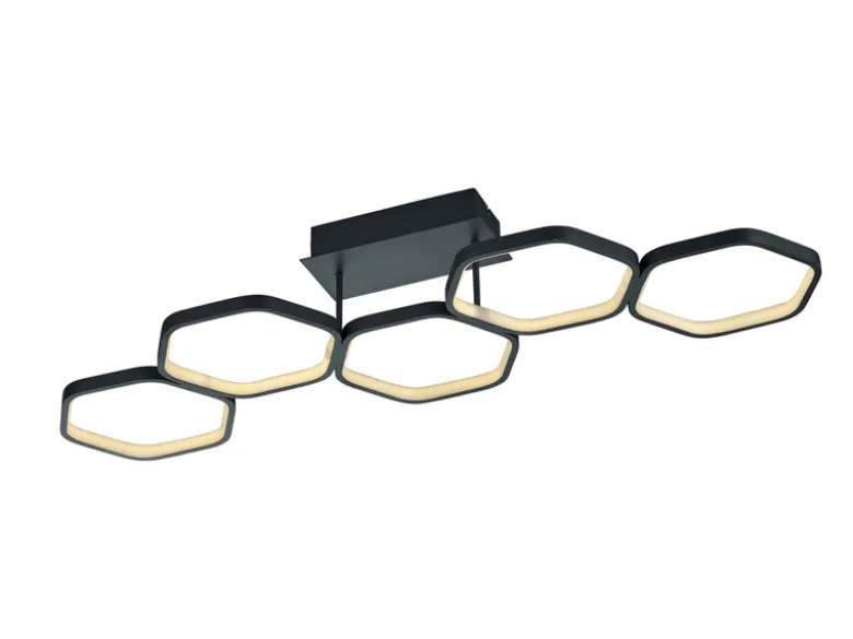 Futuristische Ring LED Deckenleuchte VIGO Anthrazit dimmbar, Länge 90cm