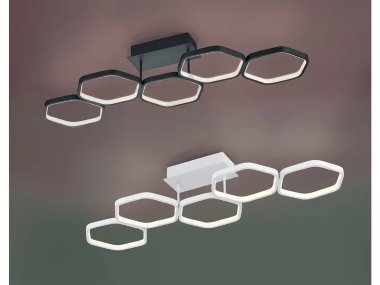 Futuristische Ring LED Deckenleuchte VIGO Anthrazit dimmbar, Länge 90cm