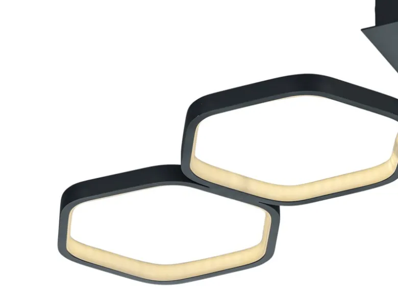 Futuristische Ring LED Deckenleuchte VIGO Anthrazit dimmbar, Länge 90cm