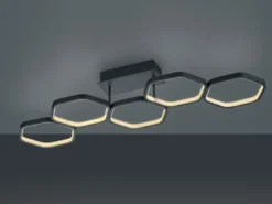 Futuristische Ring LED Deckenleuchte VIGO Anthrazit dimmbar, Länge 90cm