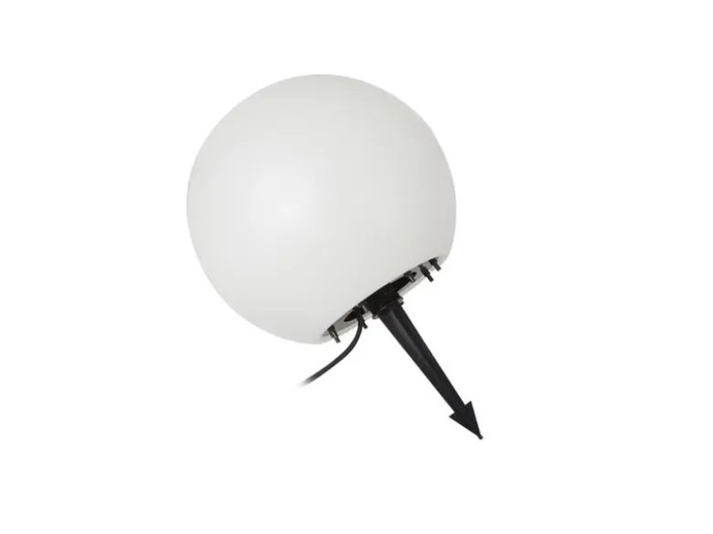 Garten Kugelleuchte mit Erdspieß, 3m Kabel IP65 & smarter LED, Ø38cm