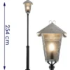 Gartenlaterne / Standleuchte BENU, E27, galvanisierter Stahl, Höhe 254 cm