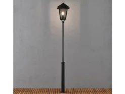 Gartenlaterne / Standleuchte BENU, E27, Aluminium schwarz, Höhe 254 cm
