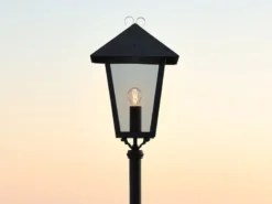 Gartenlaterne / Standleuchte BENU, E27, Aluminium schwarz, Höhe 254 cm