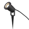 Gartenstrahler mit Erdspieß, 5m Anschlußkabel, Stecker & GU10 LED Ø 9cm