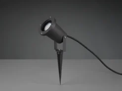 Gartenstrahler mit Erdspieß, 5m Anschlußkabel, Stecker & GU10 LED Ø 9cm