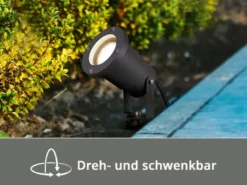 Gartenstrahler UBANGI mit Erdspieß, 5m Anschlußkabel & Stecker Ø 9cm