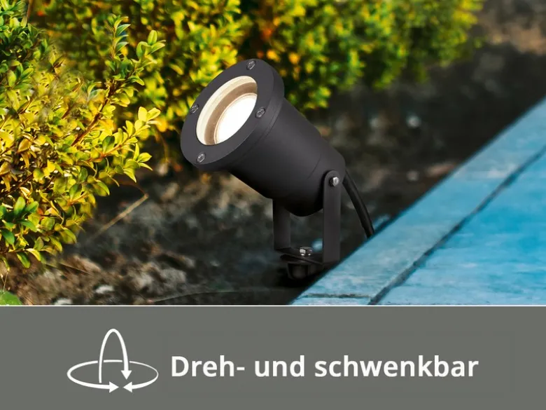 Gartenstrahler UBANGI mit Erdspieß, 5m Anschlußkabel & Stecker Ø 9cm