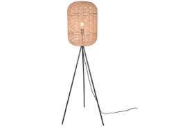 Geflochtene Tripod LED Stehlampe mit Sisal Lampenschirm