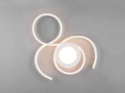 Geschwungene LED Deckenleuchte JIVE mit Fernbedienung Weiß, Breite 50cm