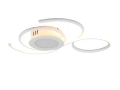 Geschwungene LED Deckenleuchte JIVE mit Fernbedienung Weiß, Breite 50cm