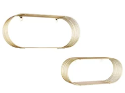 Gitter Wandregal 2er Set JOYCE aus Metall in Gold