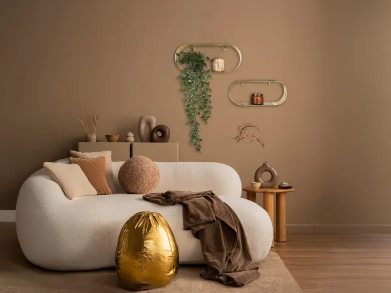 Gitter Wandregal 2er Set JOYCE aus Metall in Gold