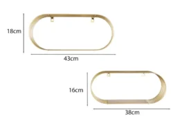 Gitter Wandregal 2er Set JOYCE aus Metall in Gold