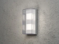 Gradlinige Wandleuchte SANREMO, bruchsicherer Schirm, 8W HP-LED, IP54