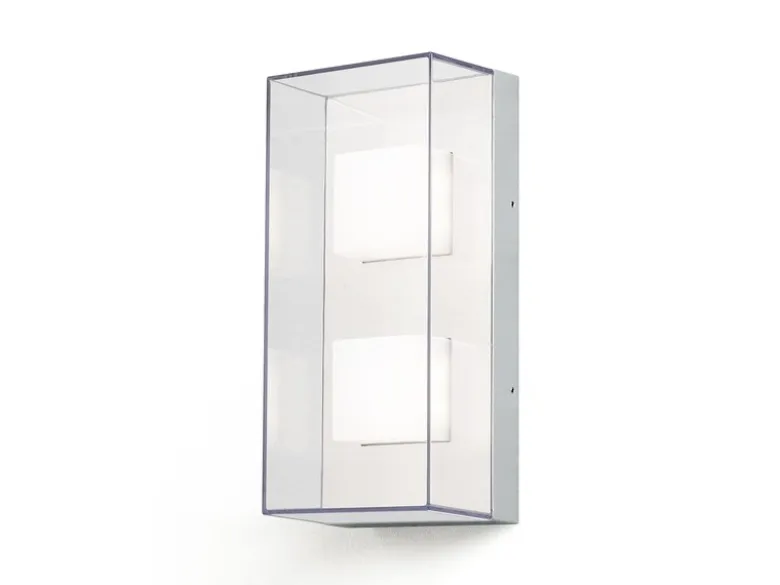 Gradlinige Wandleuchte SANREMO, bruchsicherer Schirm, 8W HP-LED, IP54