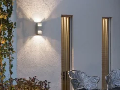 Graue Wandleuchte IMOLA, Up/Down-light, 9 Watt HP-LED, IP54