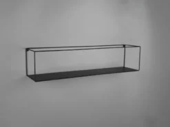 Große Wandregale - 2er SET TINKA aus Metall in Schwarz 60cm & 65cm breit