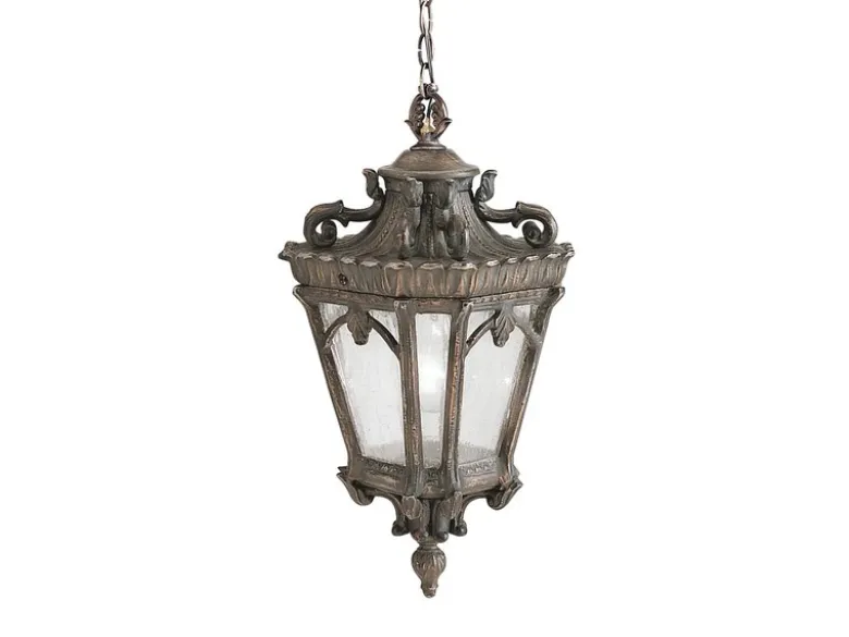 Große antike LED Hängelaterne Aluminium Bronzefarbig, Ø 30,5cm