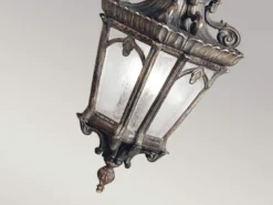 Große antike LED Hängelaterne Aluminium Bronzefarbig, Ø 30,5cm
