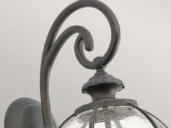 Große Außenwandleuchte HALLERON im Jugendstil, Anthrazit Höhe 49cm