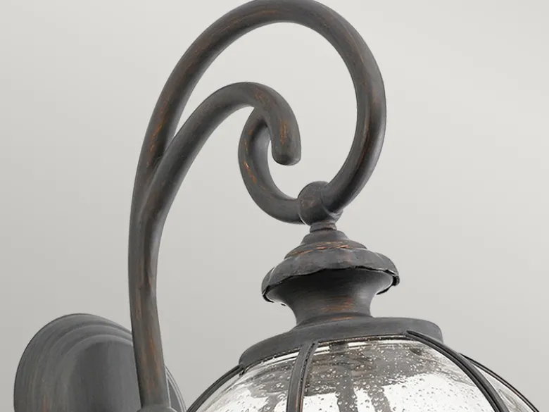 Große Außenwandleuchte HALLERON im Jugendstil, Anthrazit Höhe 49cm