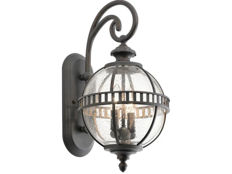Große Außenwandleuchte HALLERON im Jugendstil, Anthrazit Höhe 49cm