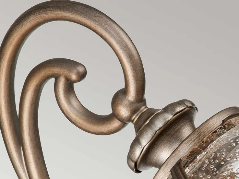 Große Außenwandleuchte HALLERON im Jugendstil, Bronze Höhe 49cm