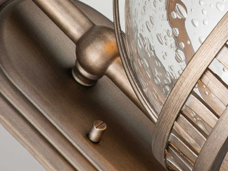 Große Außenwandleuchte HALLERON im Jugendstil, Bronze Höhe 49cm