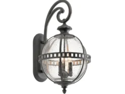 Große Außenwandleuchte HALLERON im Jugendstil, Anthrazit Höhe 58cm