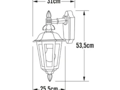 Große Außenwandleuchte PALLAS Laterne hängend, Alu Weiß, Höhe 54cm