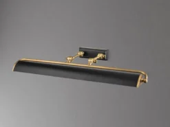 Große Bilderleuchte WINCHFIELD verstellbar, Schwarz-Altmessing, Breite 70cm